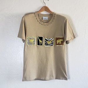 Vintage Tan Animal Print T-shirt